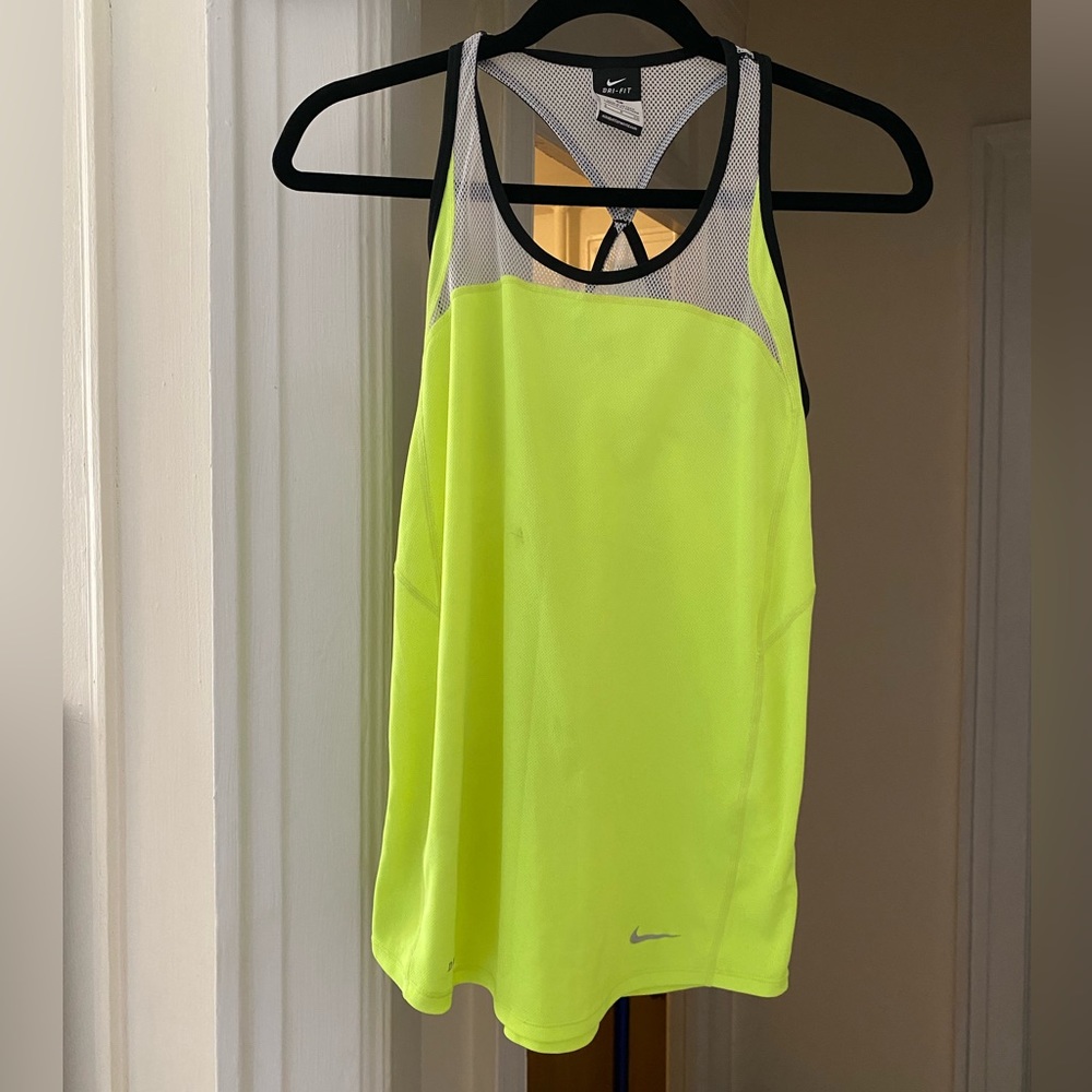 Nike Dri Fit Racerback Mesh Tank Neon - Women’s S